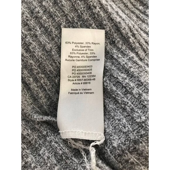 WILFRED FREE Raglan Sleeve Ribbed Tunic Sweater Dress Size Medium Gray V-Neck - Picture 8 of 8